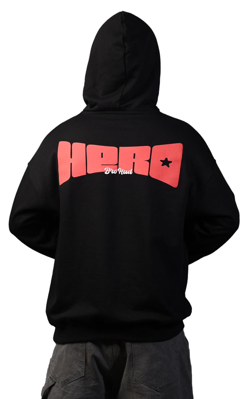 HERO HOODIE Black [UNISEX] - Image 2