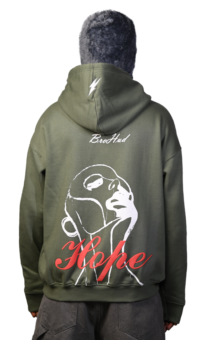 HOPE HOODIE Olive Green [UNISEX] - Image 2